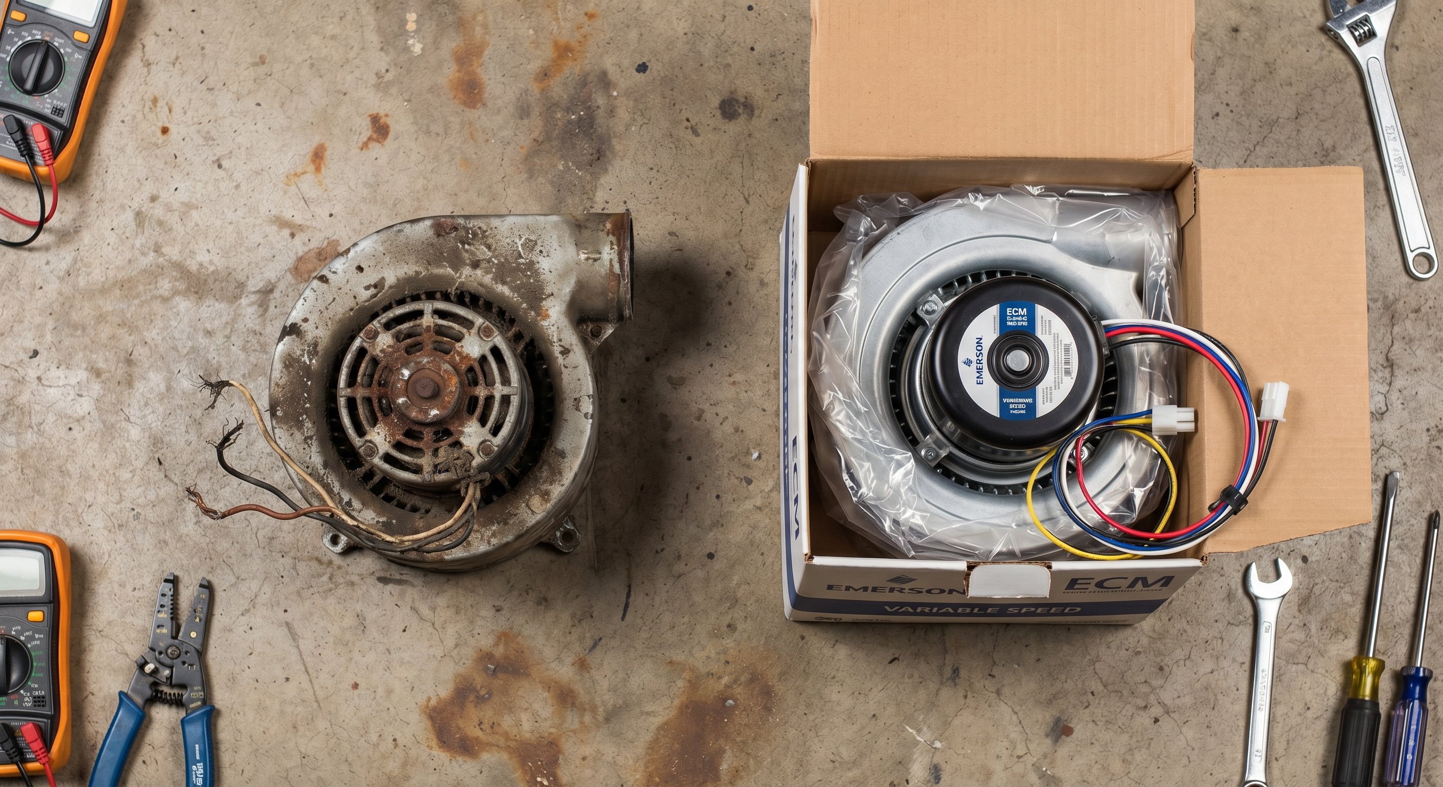 PSC blower motor vs ECM variable-speed motor comparison