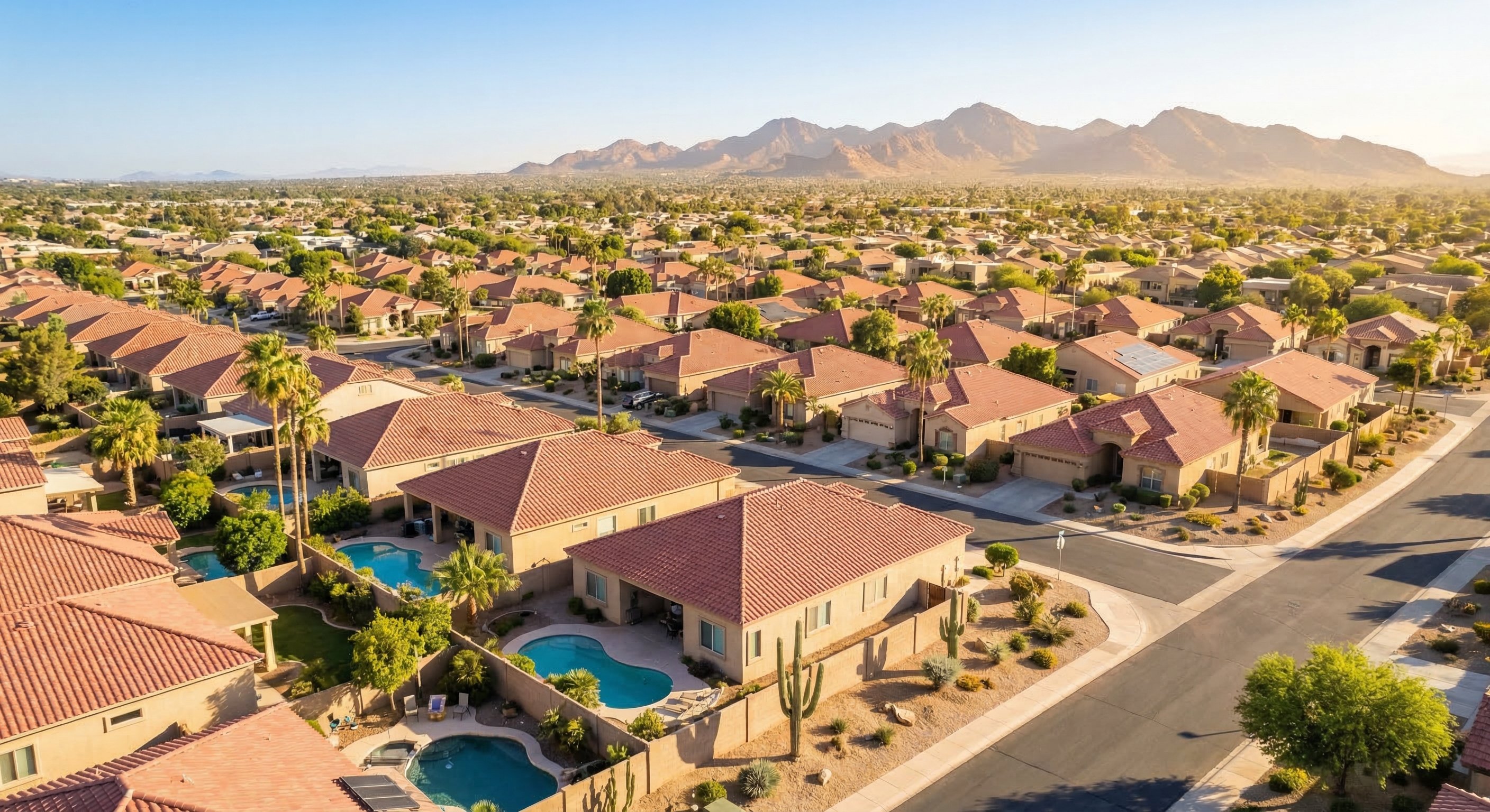 Phoenix Arizona neighborhood aerial view