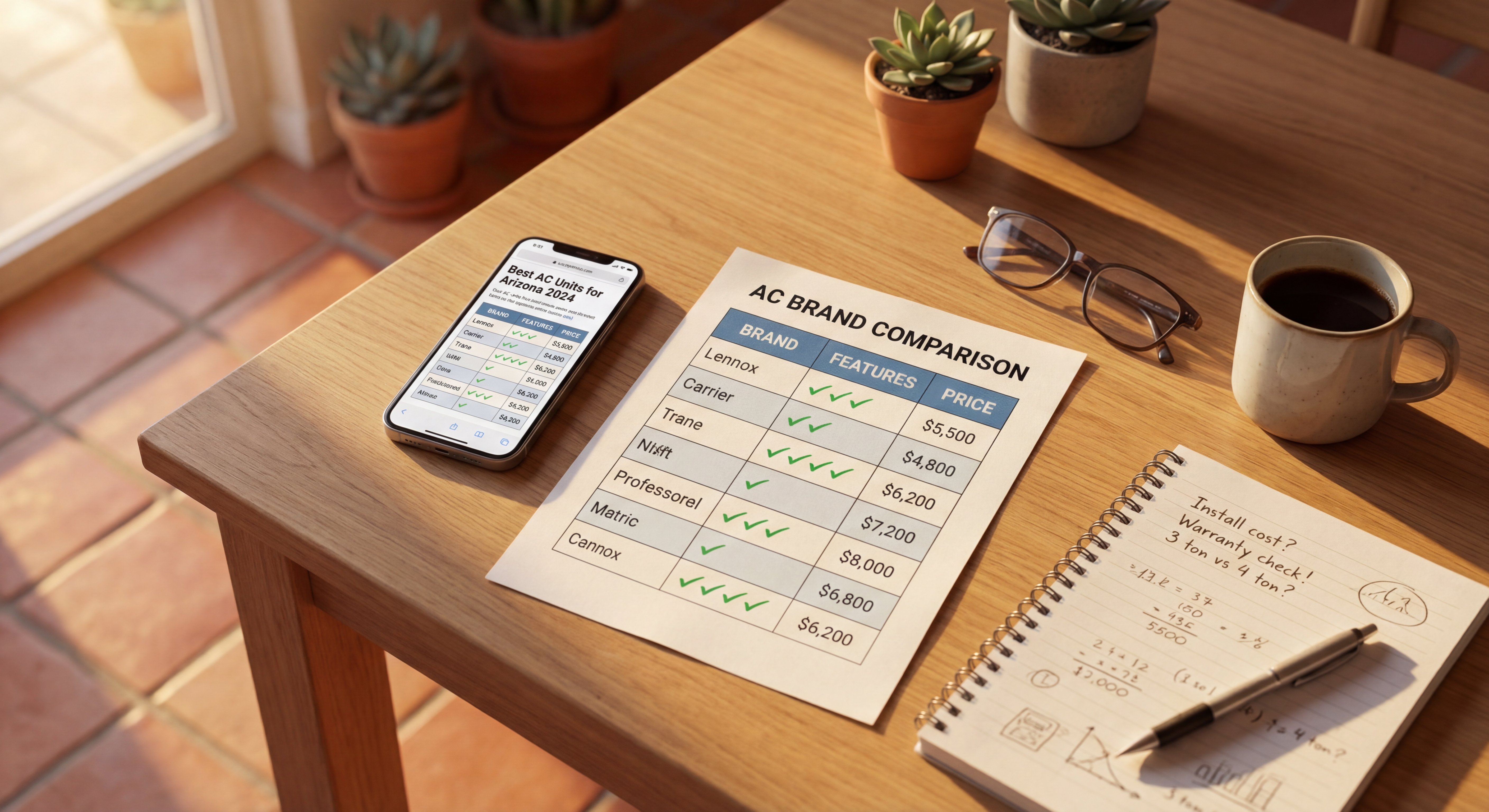 Modern digital thermostat showing cool mode in a Phoenix home interior