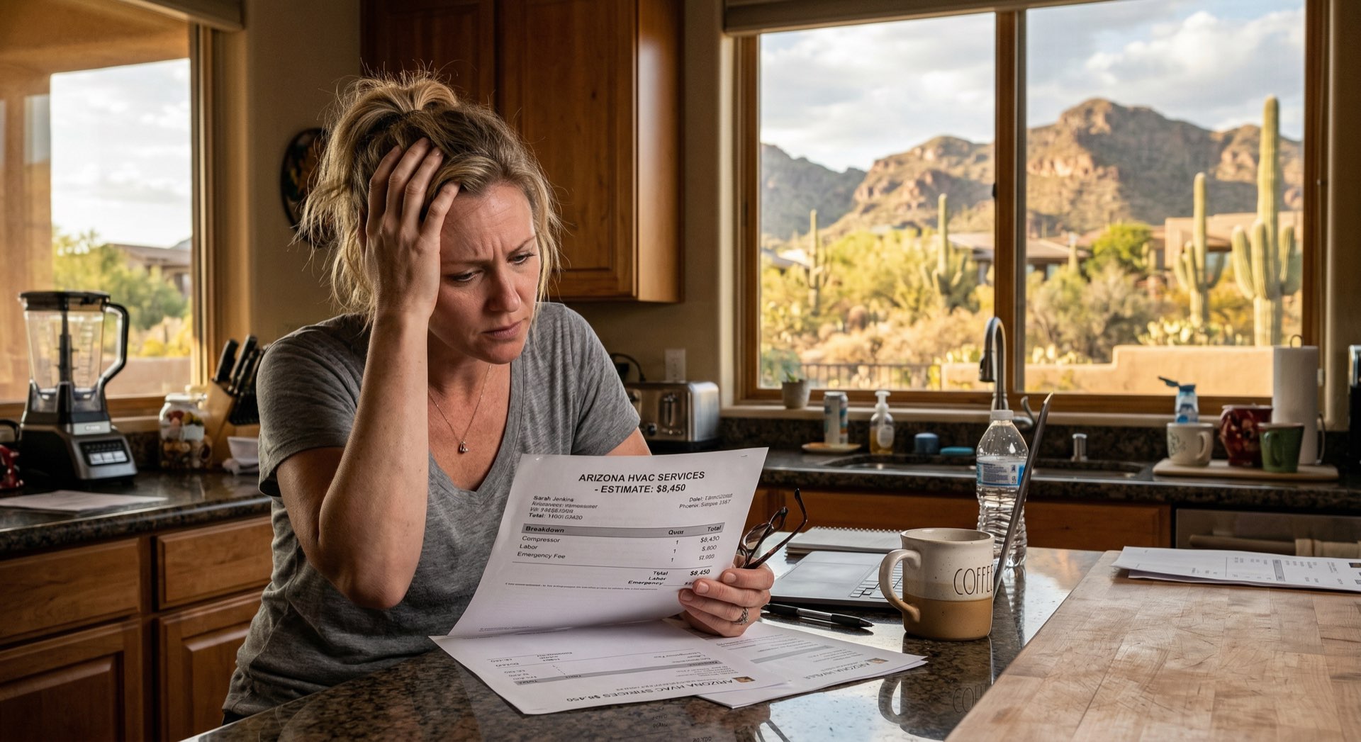 Phoenix homeowner reviewing HVAC quotes