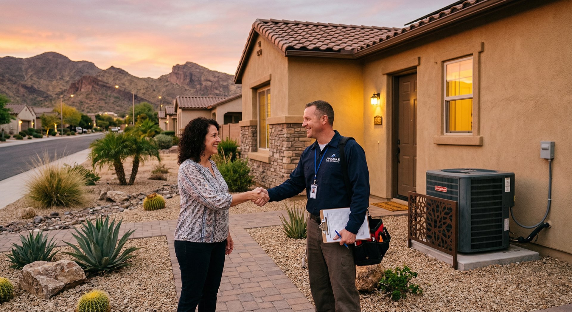 Homeowner meeting with HVAC contractor